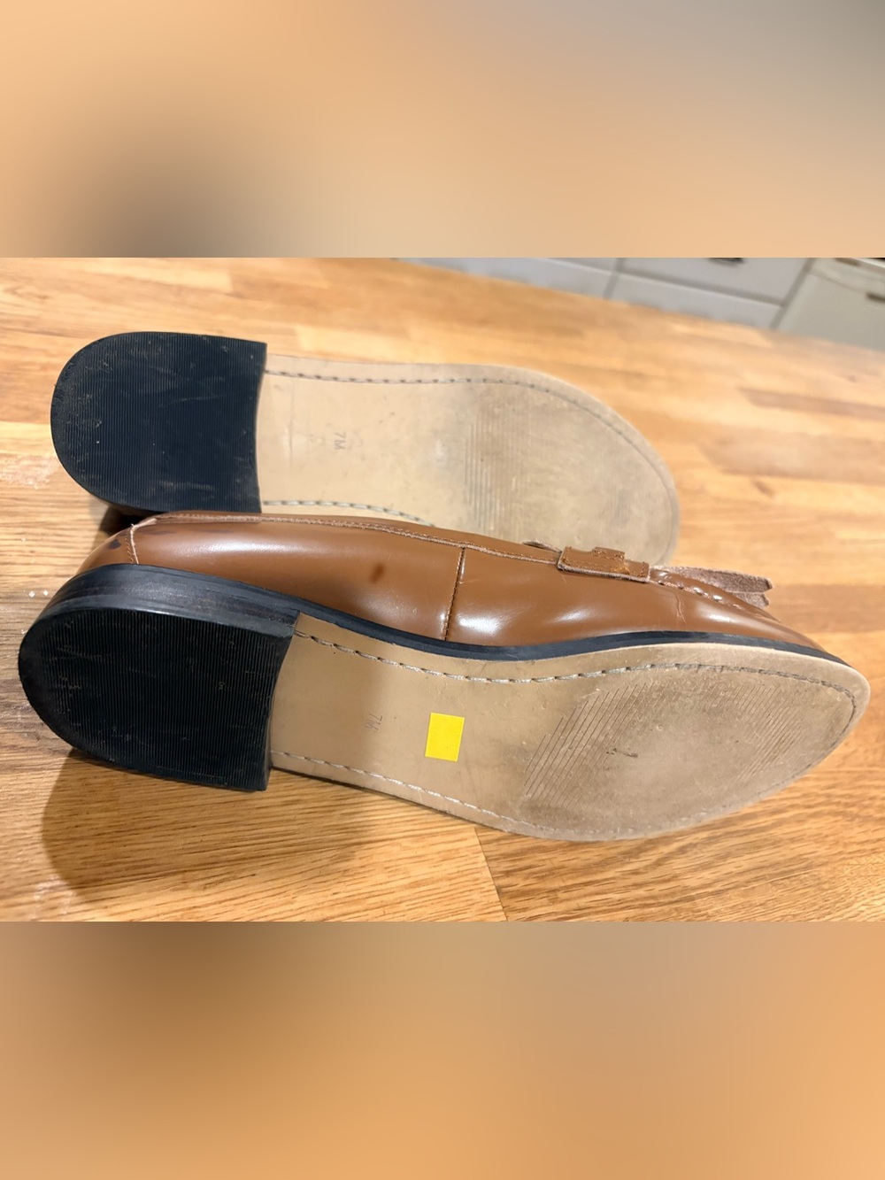 Talbots Cognac Leather Tassel Loafer with Gold Accent in Size 7M - Picture 6 of 6